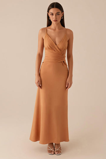 Twilight Sheath Spaghetti Straps Ruched Evening Dress